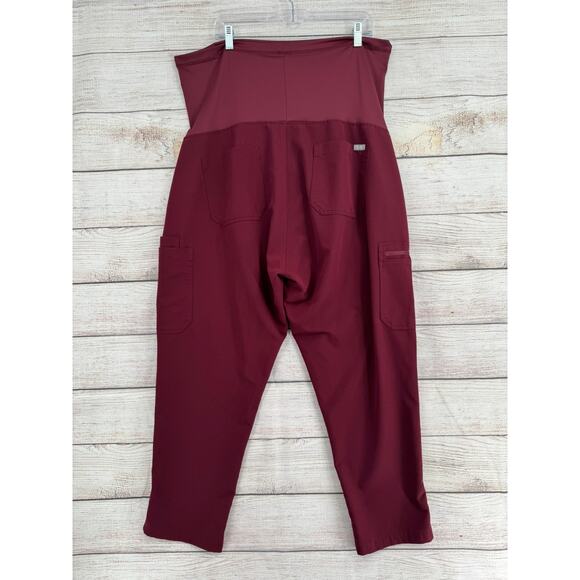 Figs Maternity Technical Scrub Pants Womens XXL/P Maroon PO# 2257 - Picture 2 of 11
